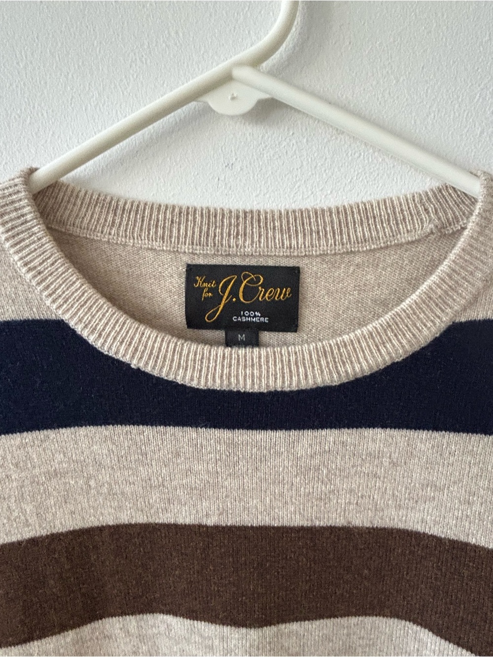 J. Crew Men’s Cashmere Multicolor Striped Crewneck Sweater - Picture 4 of 6